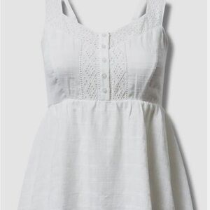 White Lace Detail Tank Top